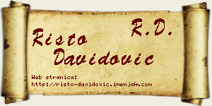 Risto Davidović vizit kartica
